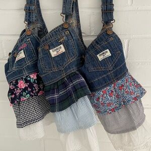 Classic Toddler Girls OshKosh B'gosh Denim Overall Skirts With Whimsical Ruffles